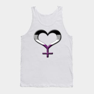 Heart-Shaped Asexual Pride Female Gender Symbol Tank Top